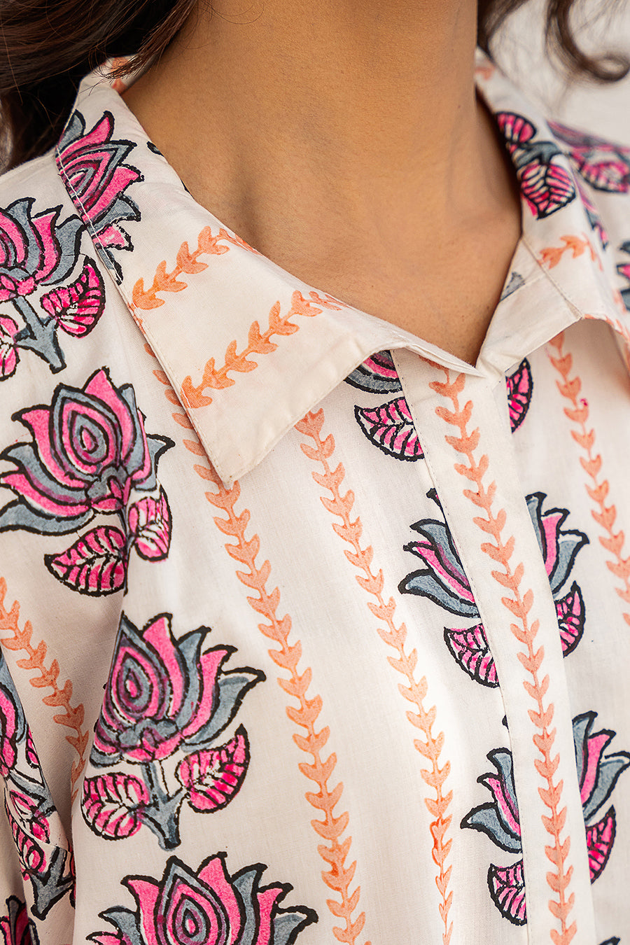 1 PIECE BLOCK PRINTED SHIRT