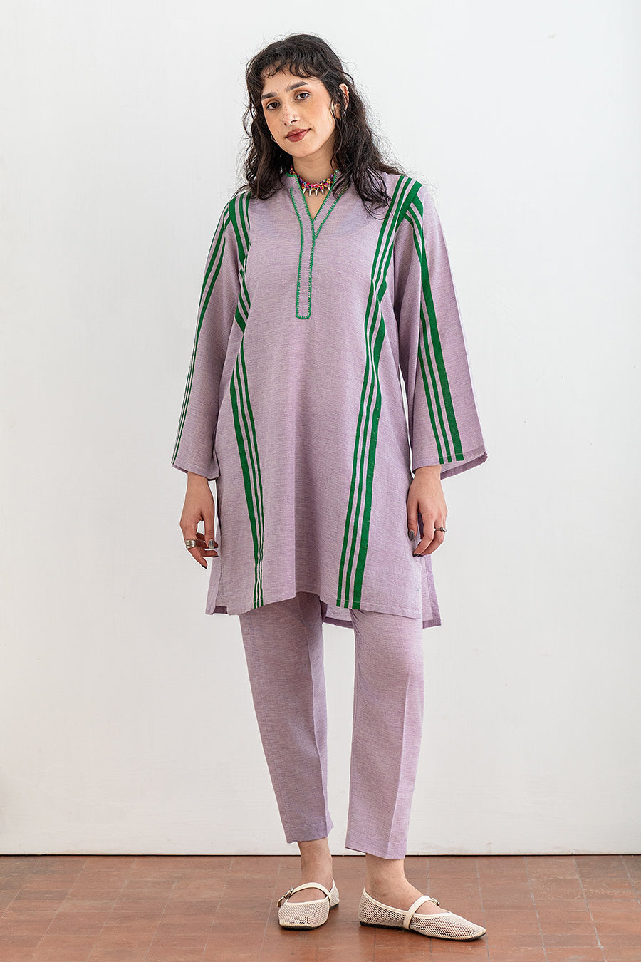 2 PIECE BLOCK PRINTED TEXTURED LAWN SUIT