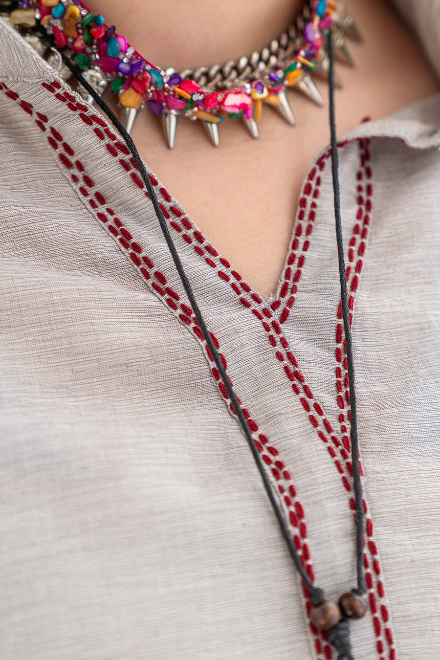 BLOCK PRINTED TEXTURED LAWN SHIRT