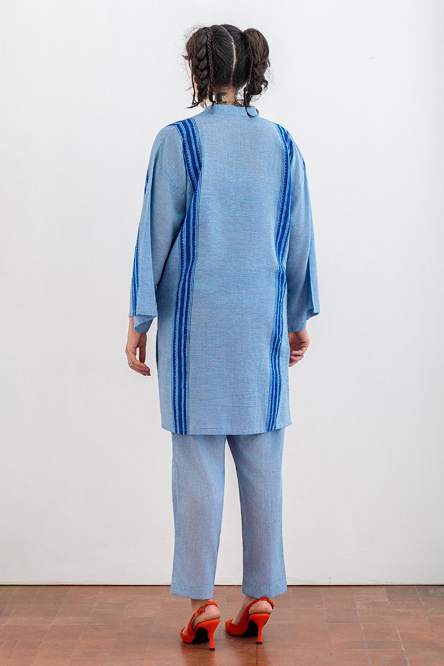 BLOCK PRINTED TEXTURED LAWN SHIRT