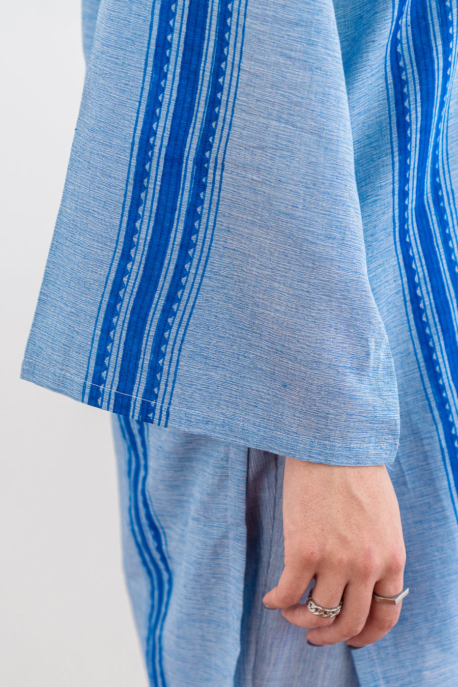 BLOCK PRINTED TEXTURED LAWN SHIRT