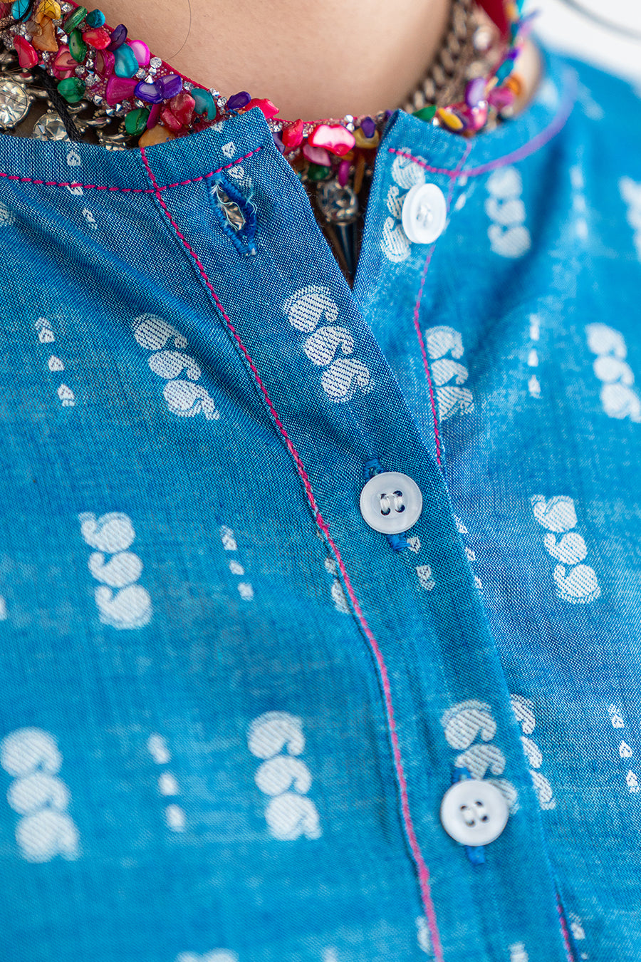 BLOCK PRINTED JACQUARD SHIRT