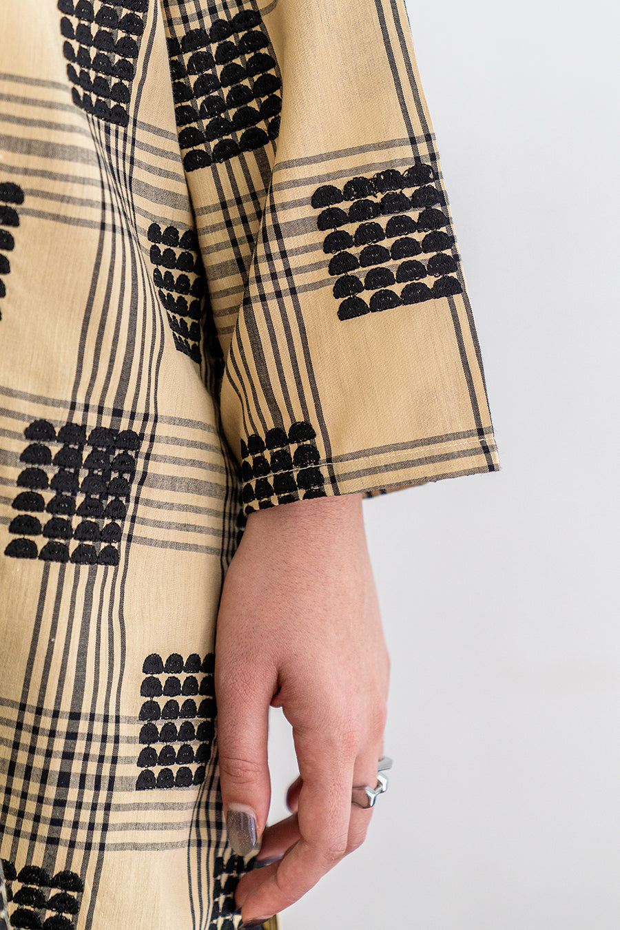 2 PIECE EMBROIDERED YARN DYED COTTON SUIT