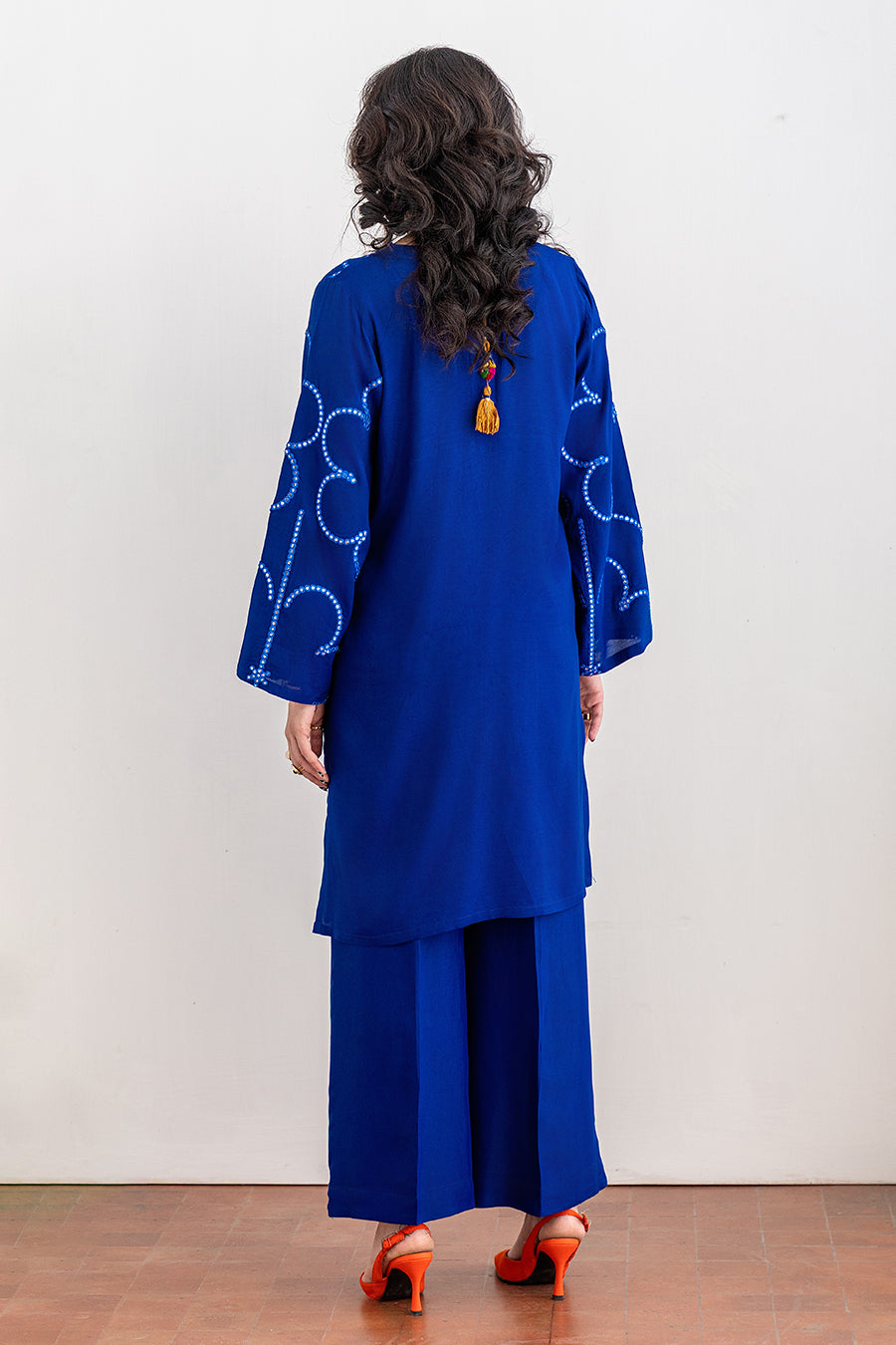 2 PIECE EMBROIDERED RAW SILK SUIT