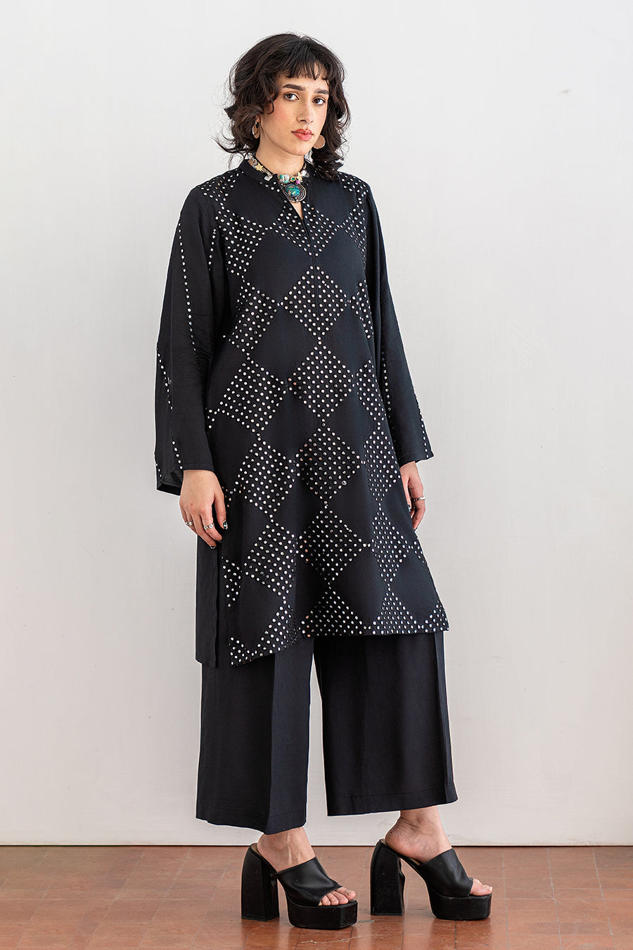 2 PIECE EMBROIDERED RAW SILK SUIT