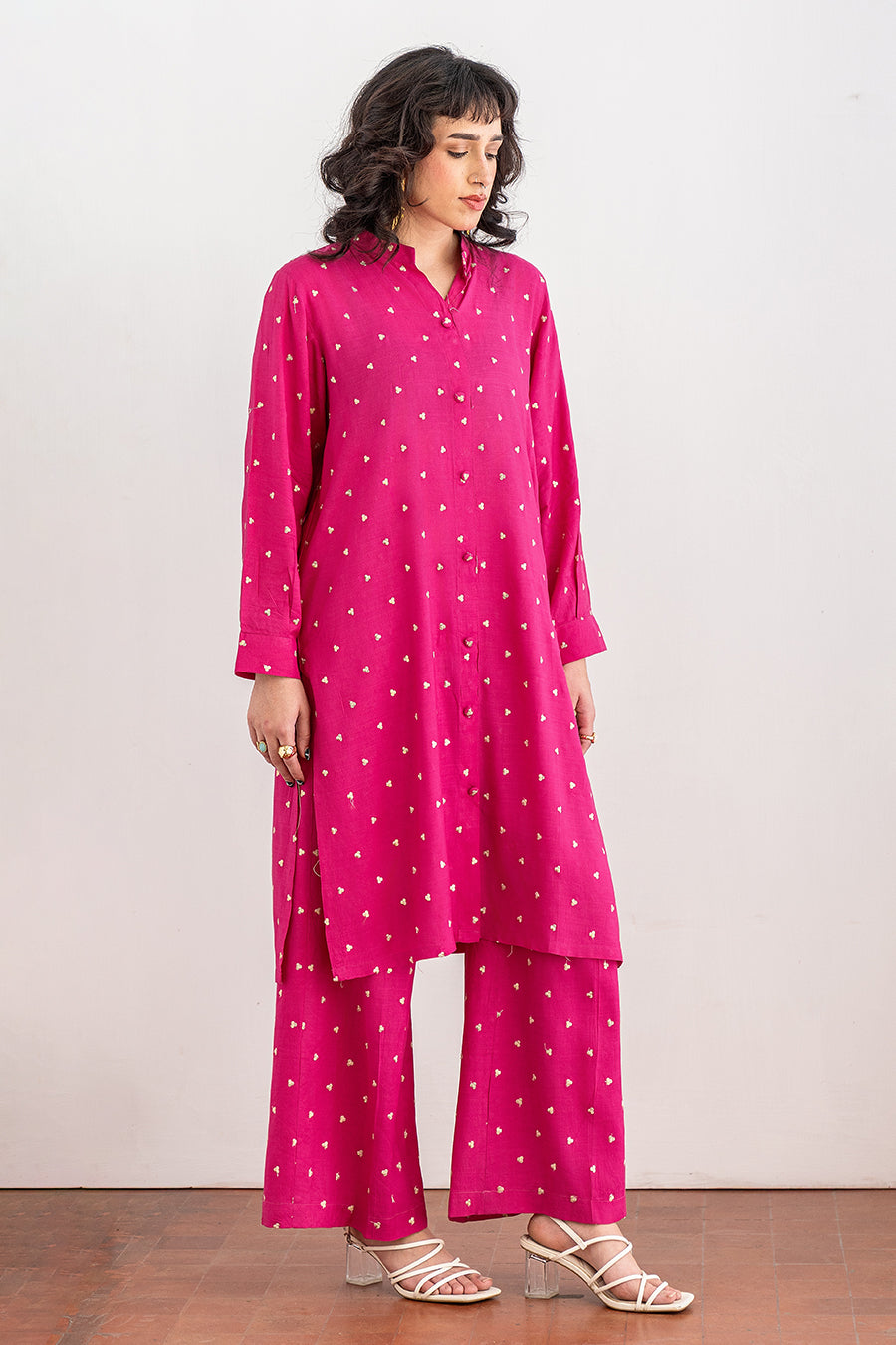 2 PIECE EMBROIDERED RAW SILK SUIT