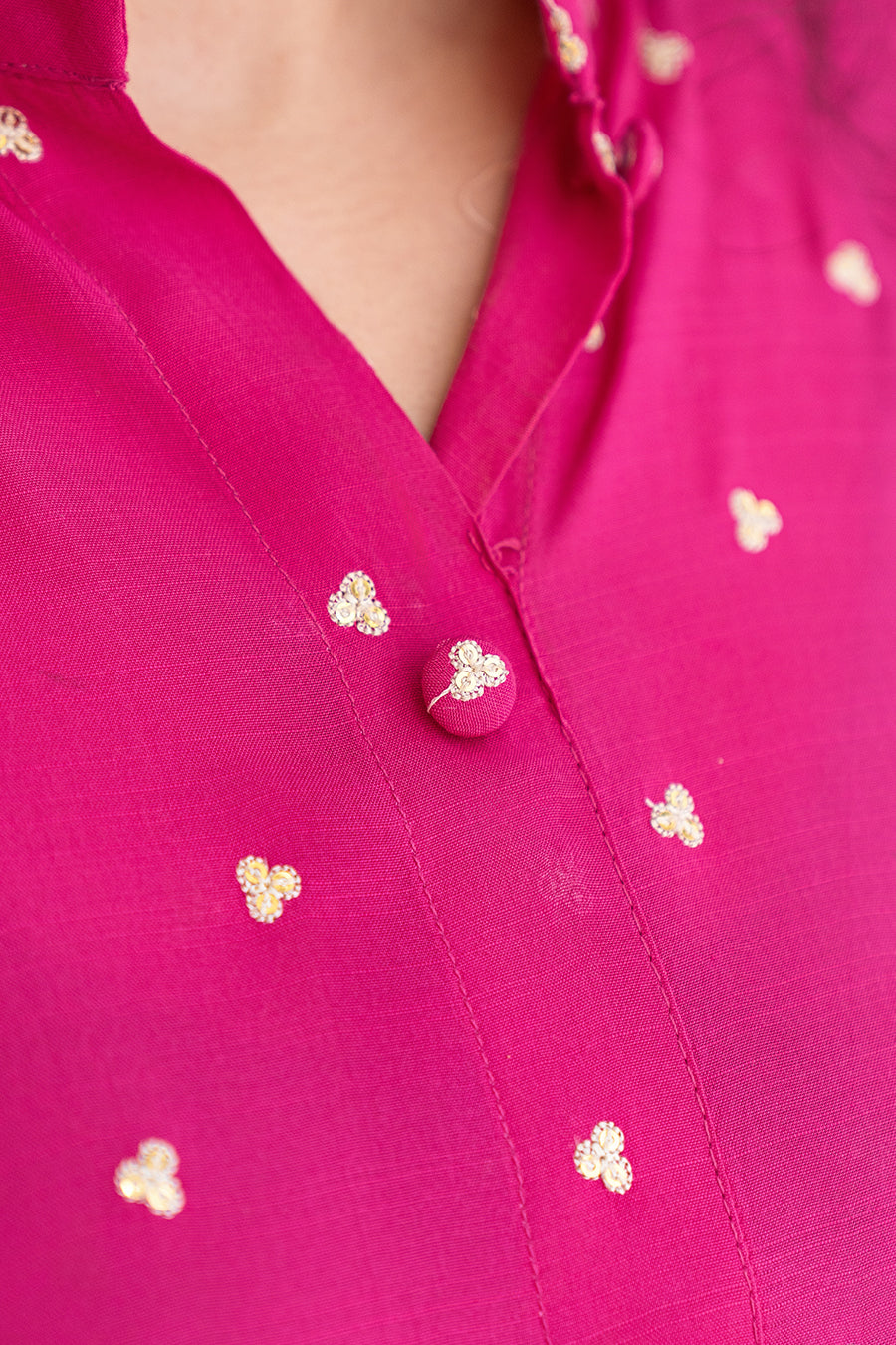 2 PIECE EMBROIDERED RAW SILK SUIT