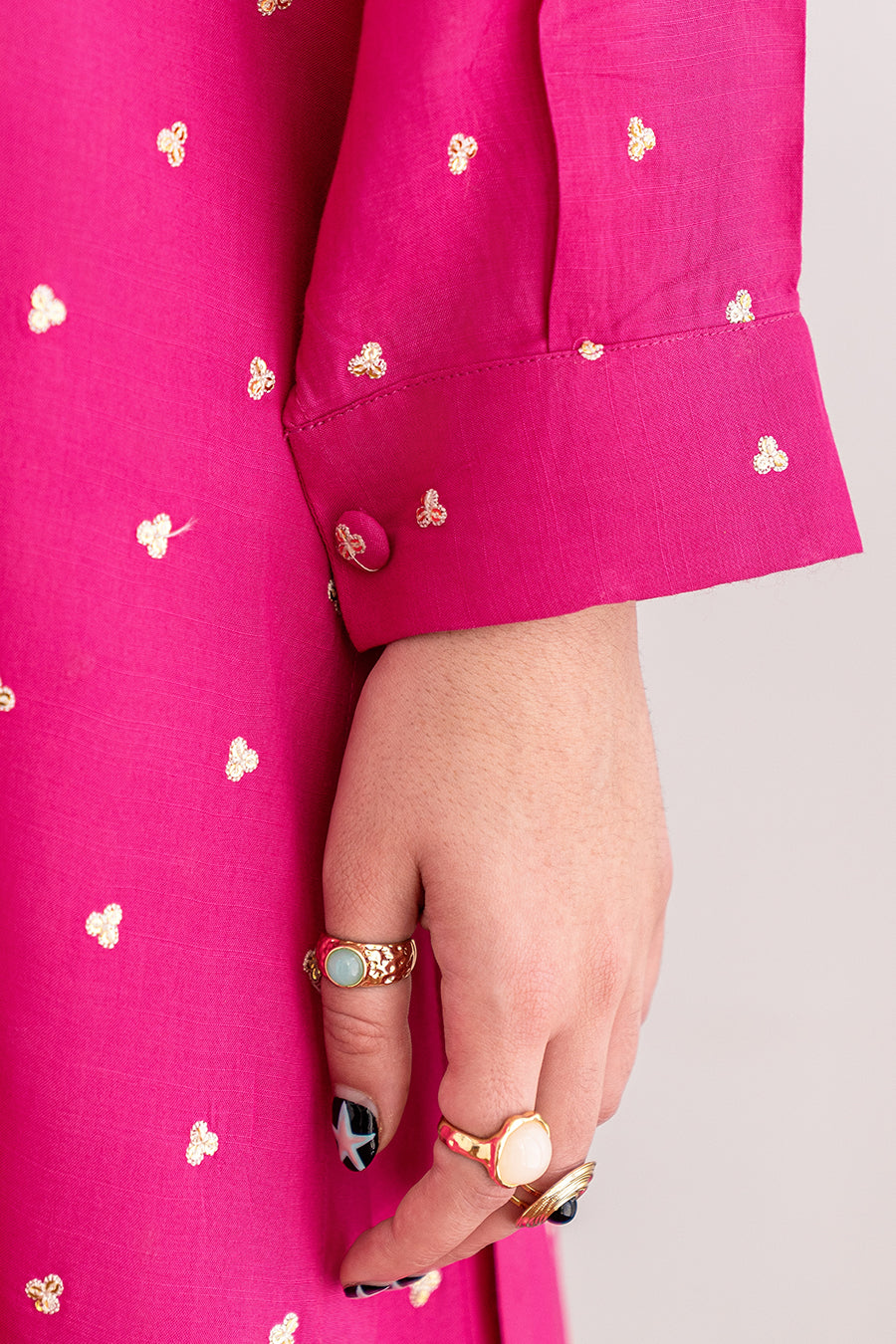 2 PIECE EMBROIDERED RAW SILK SUIT