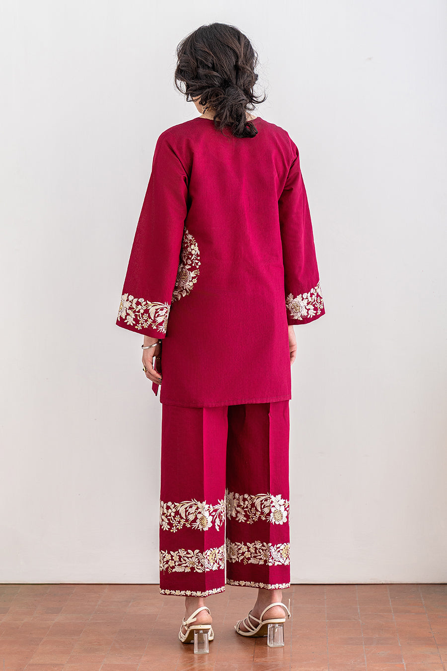 2 PIECE EMBROIDERED COTTON SILK SUIT