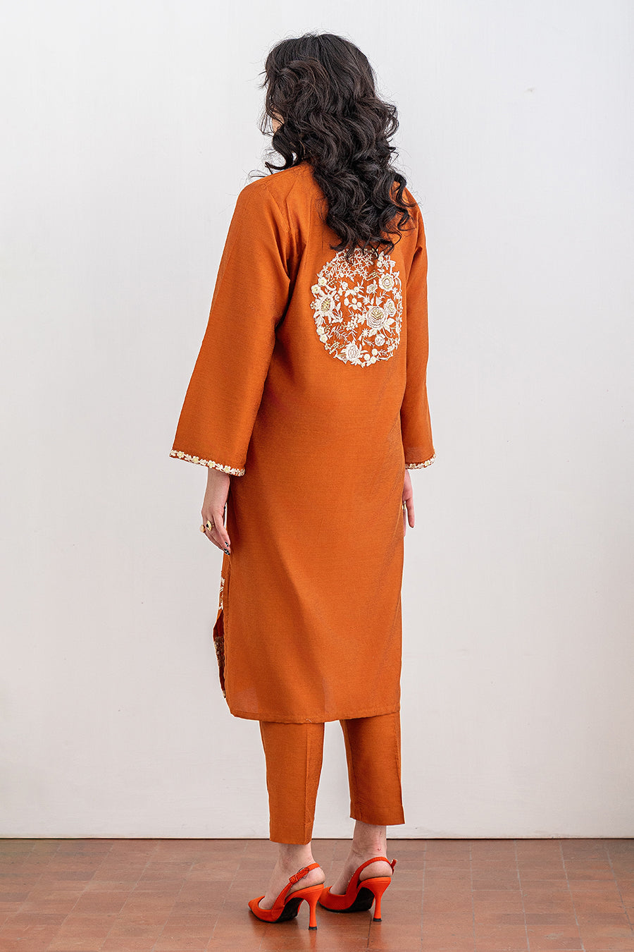 2 PIECE EMBROIDERED COTTON SILK SUIT
