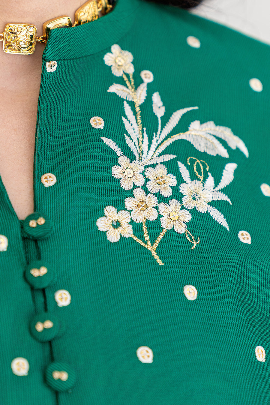 2 PIECE EMBROIDERED COTTON SILK SUIT