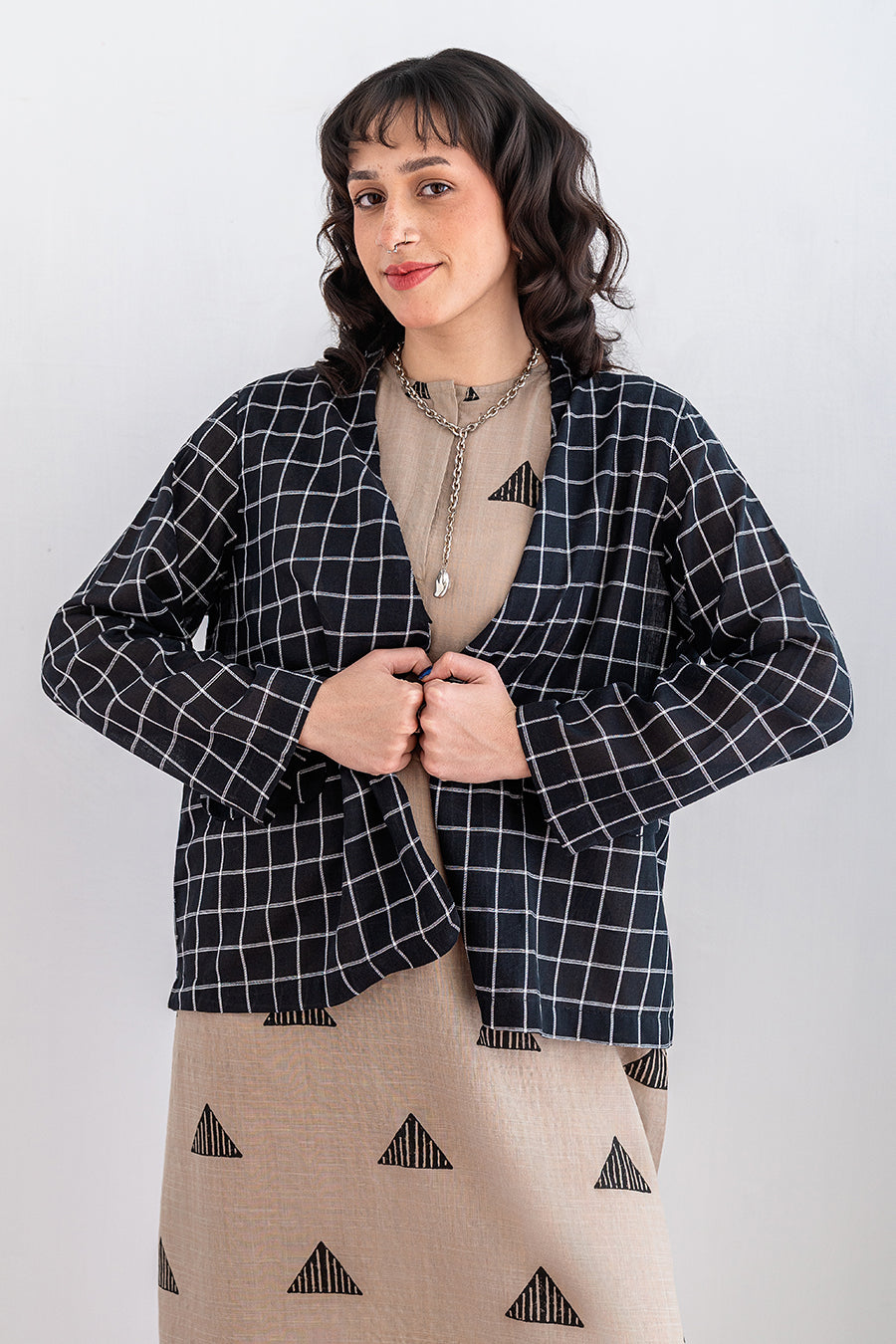 YARNDYED CHEKERED BLAZER