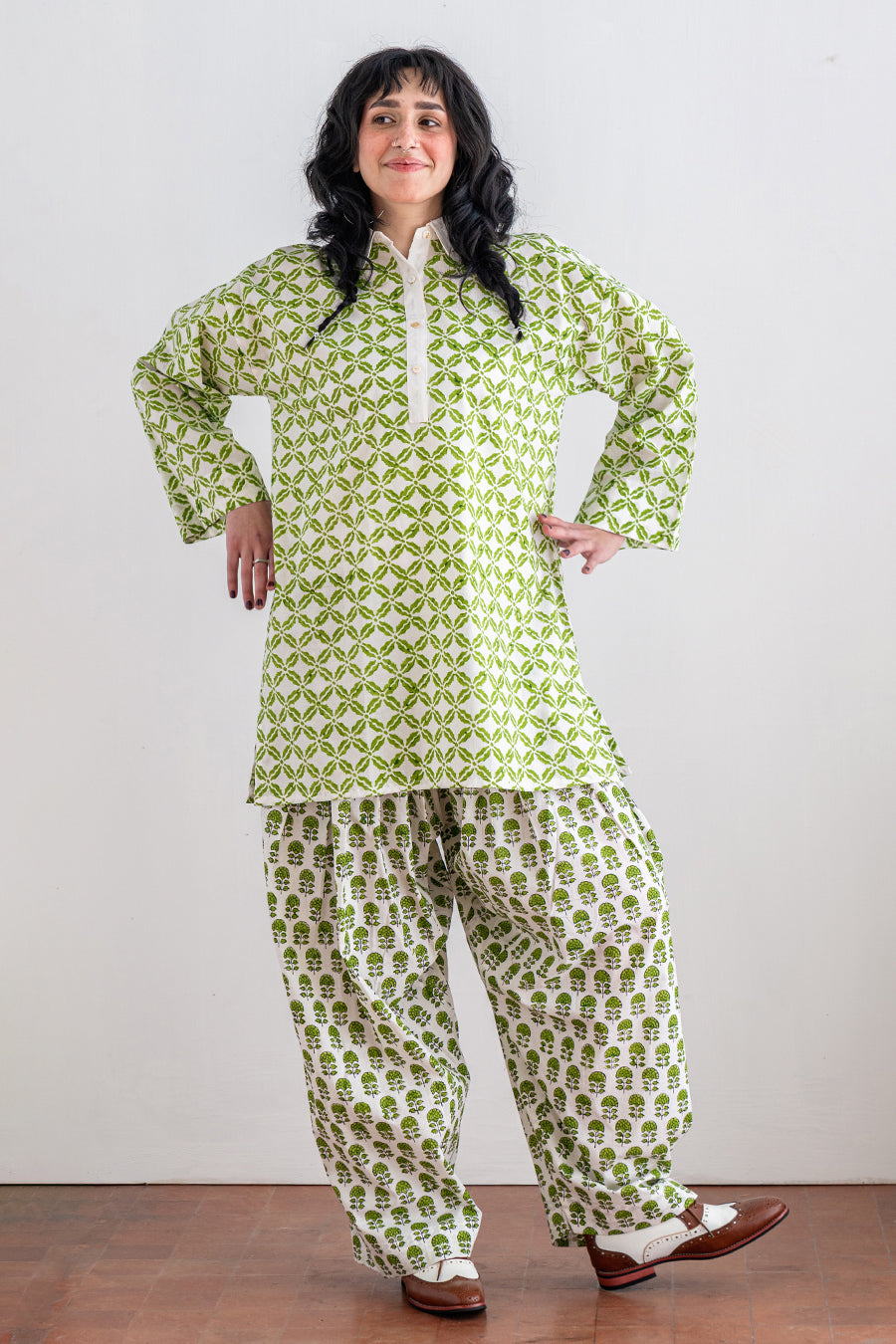 2 PIECE BLOCK PRINTED SUIT