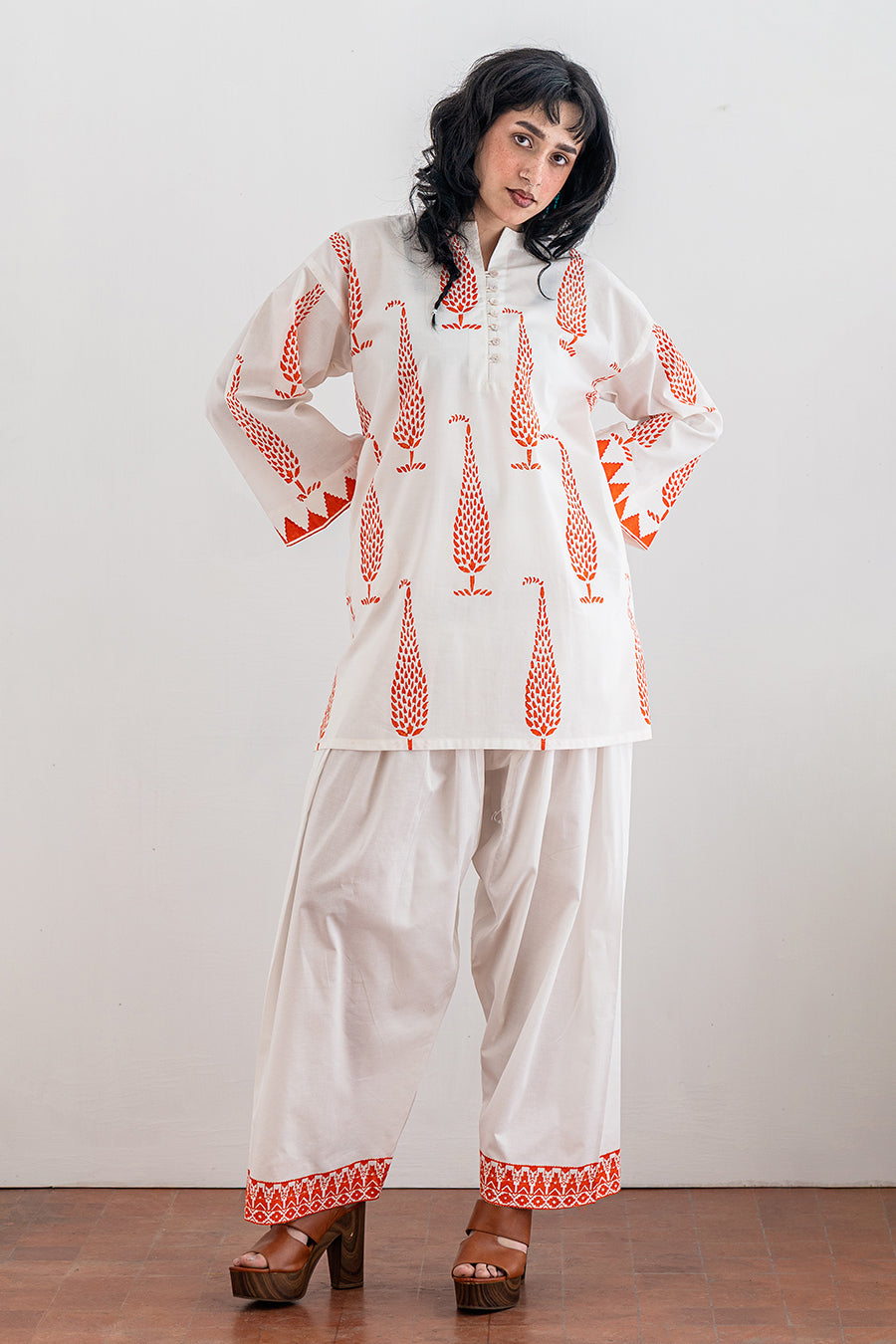 2 PIECE BLOCK PRINTED SUIT