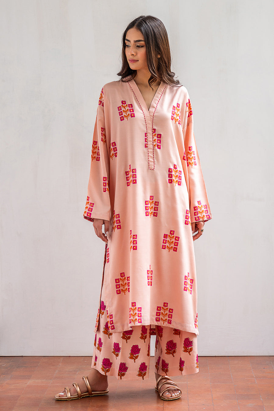 2 PIECE BLOCK PRINTED SUIT
