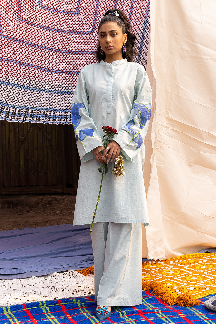2 PIECE EMBROIDERED SUIT