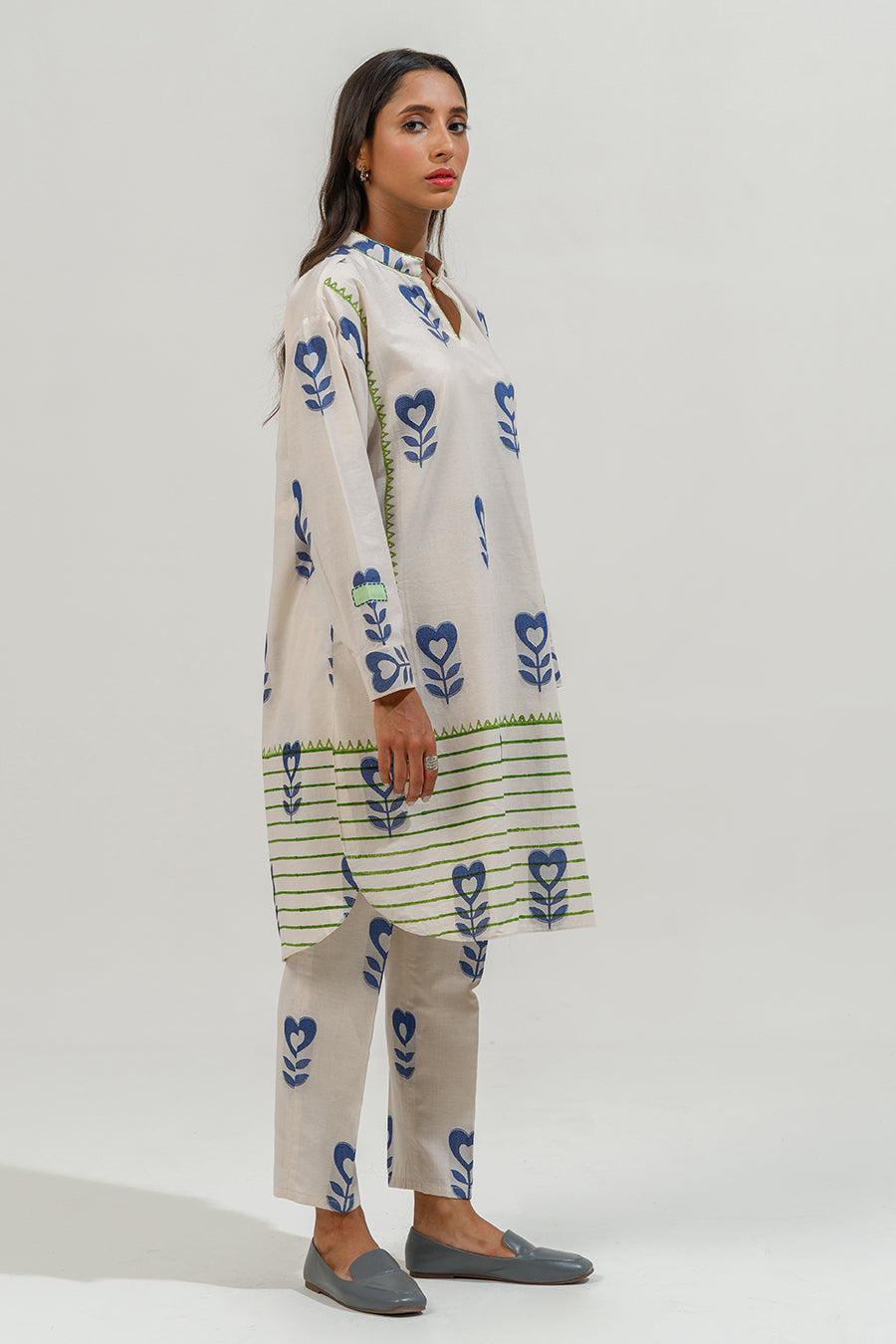 2 PIECE BLOCK PRINTED SUIT