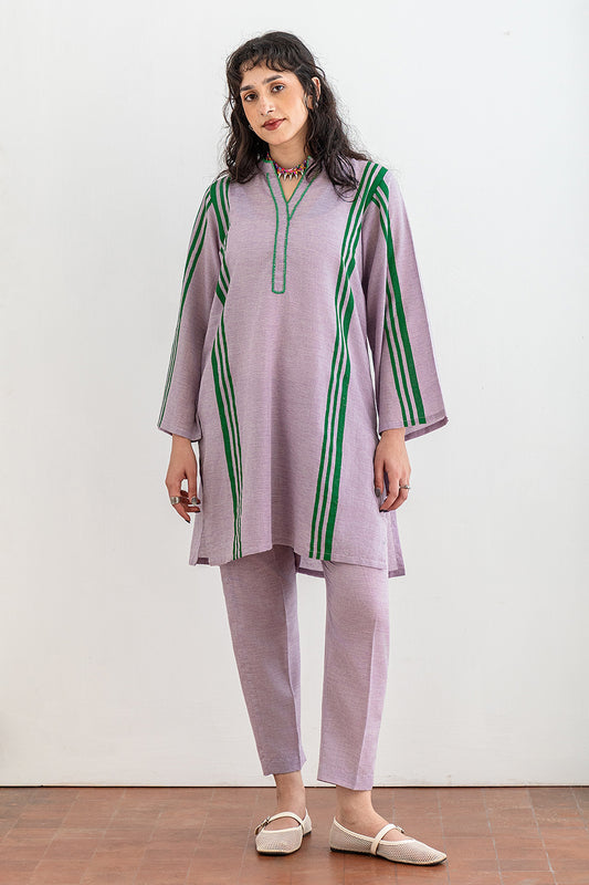 2 PIECE BLOCK PRINTED TEXTURED LAWN SUIT