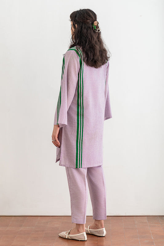 BLOCK PRINTED TEXTURED LAWN SHIRT