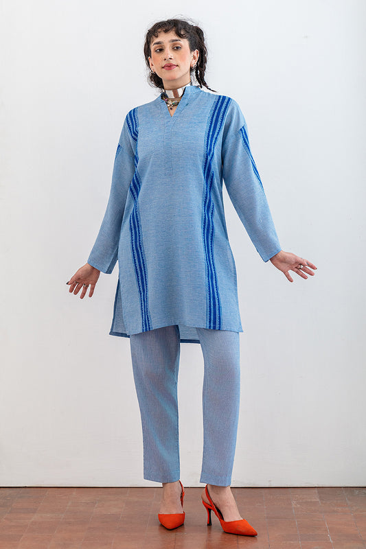 2 PIECE BLOCK PRINTED TEXTURED LAWN SUIT