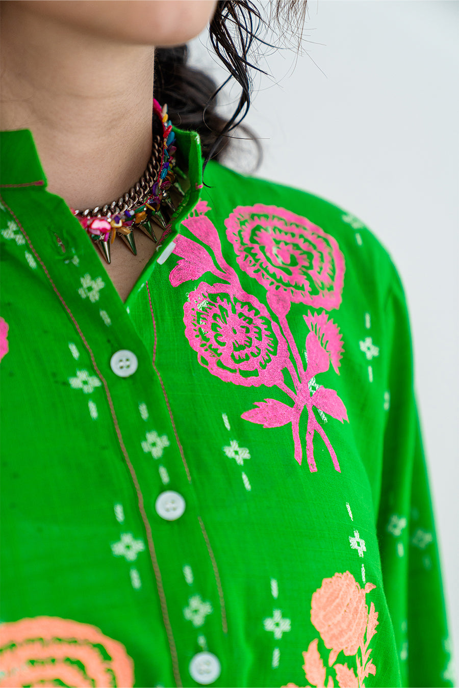 BLOCK PRINTED JACQUARD SHIRT