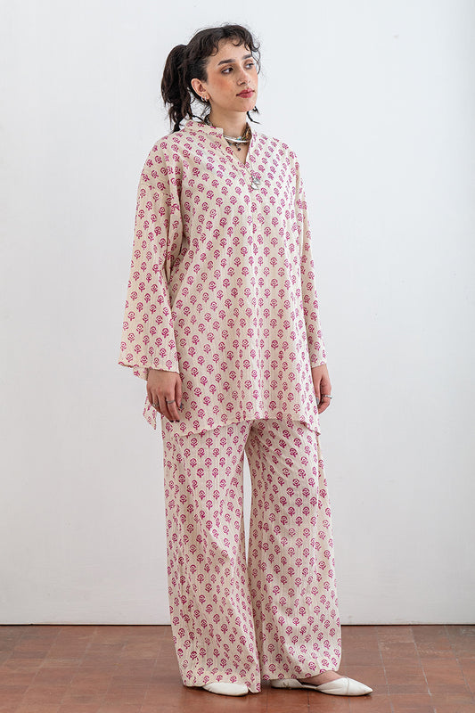 2 PIECE PRINTED TEXTURED LAWN SUIT