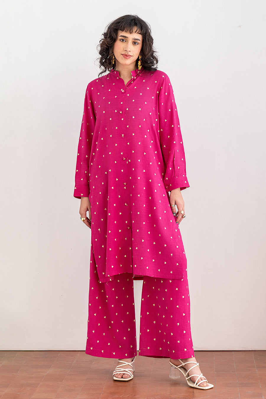 2 PIECE EMBROIDERED RAW SILK SUIT