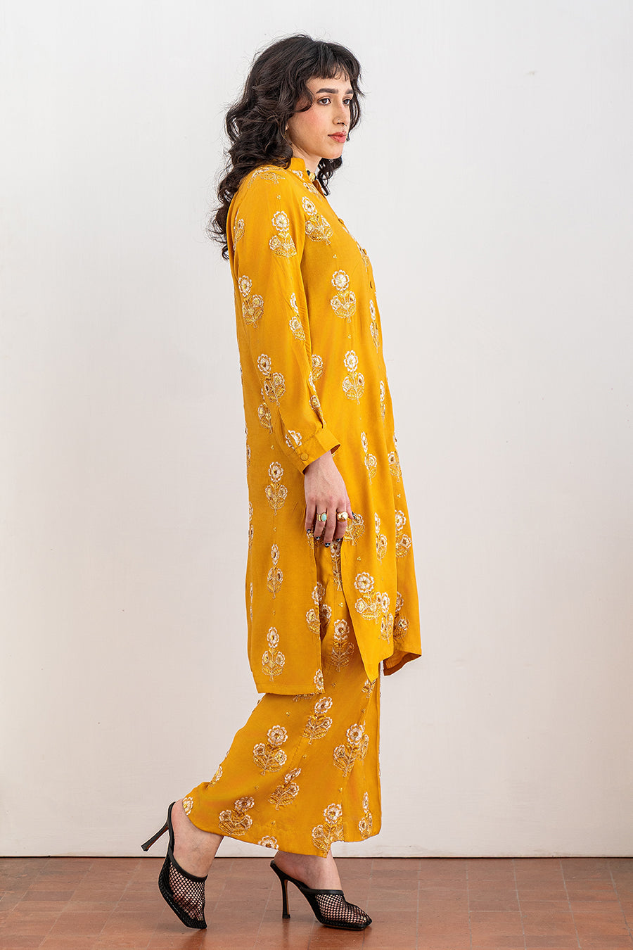 2 PIECE EMBROIDERED RAW SILK SUIT