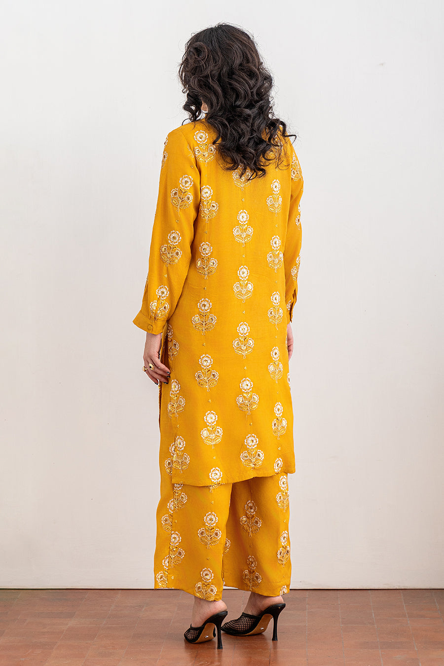 2 PIECE EMBROIDERED RAW SILK SUIT