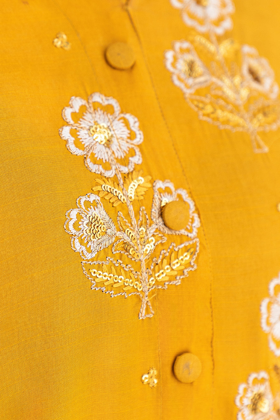 2 PIECE EMBROIDERED RAW SILK SUIT