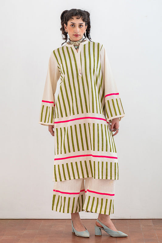2 PIECE SCREEN PRINTED TEXTURED LAWN SUIT