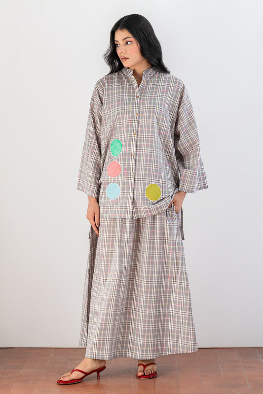 CHECK SHIRT WITH PATCH WORK