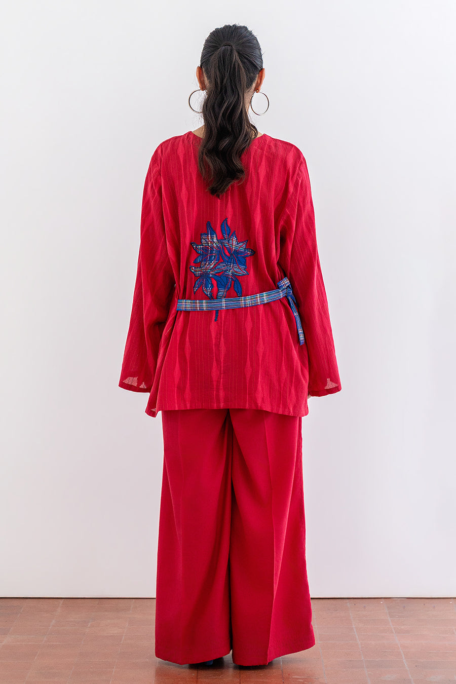 CRIMSON INDIGO BELTED CO-ORD SET