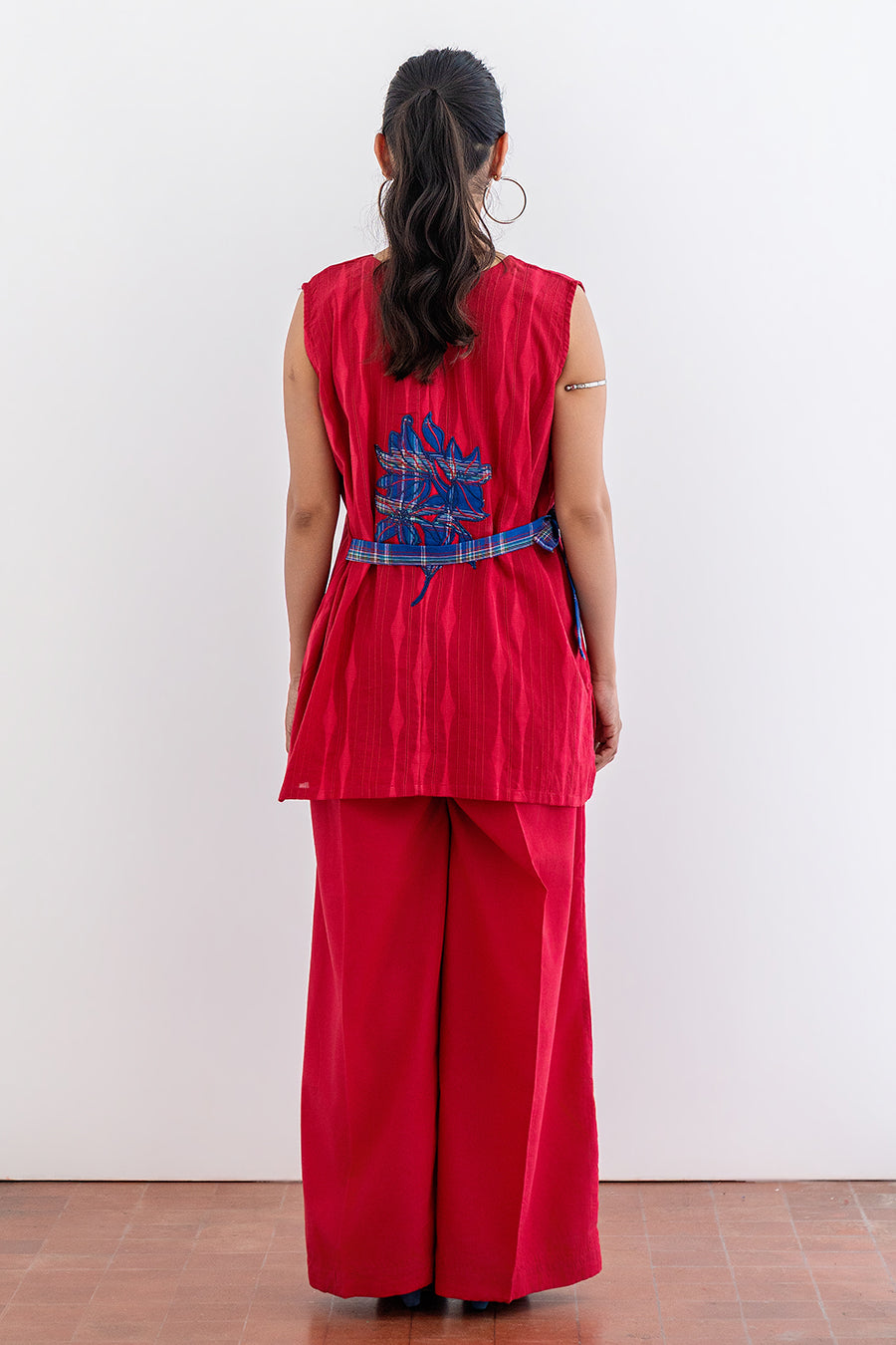 CRIMSON INDIGO BELTED CO-ORD SET
