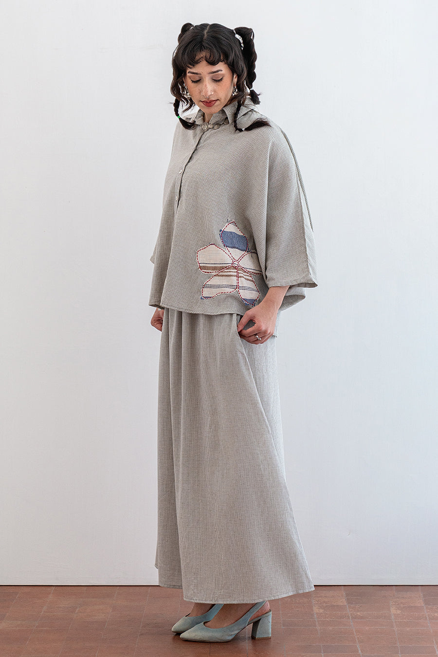 TEXTURED COTTON SKIRT