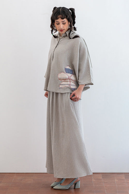 TEXTURED COTTON SKIRT