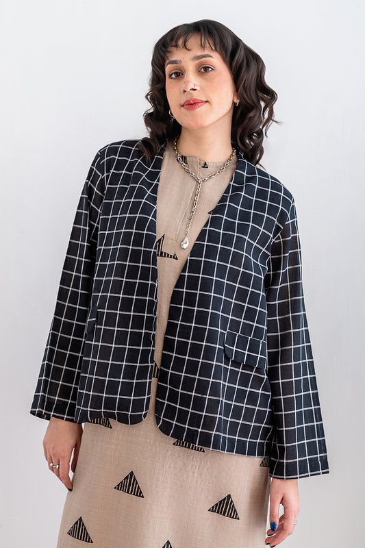YARNDYED CHEKERED BLAZER