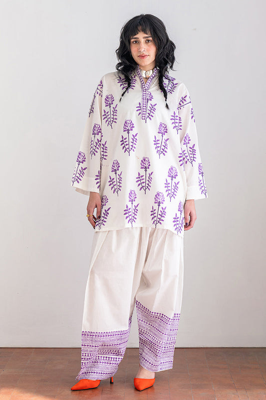 2 PIECE BLOCK PRINTED SUIT