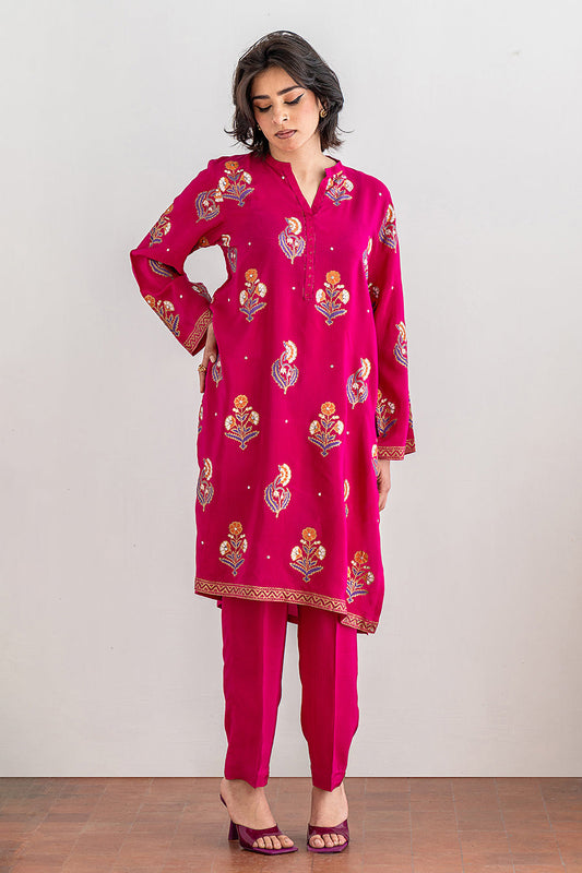 2 PIECE BLOCK PRINTED SUIT - LUXURY PRET