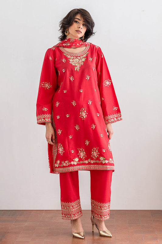 3 PIECE EMBROIDERED SUIT - LUXURY PRET