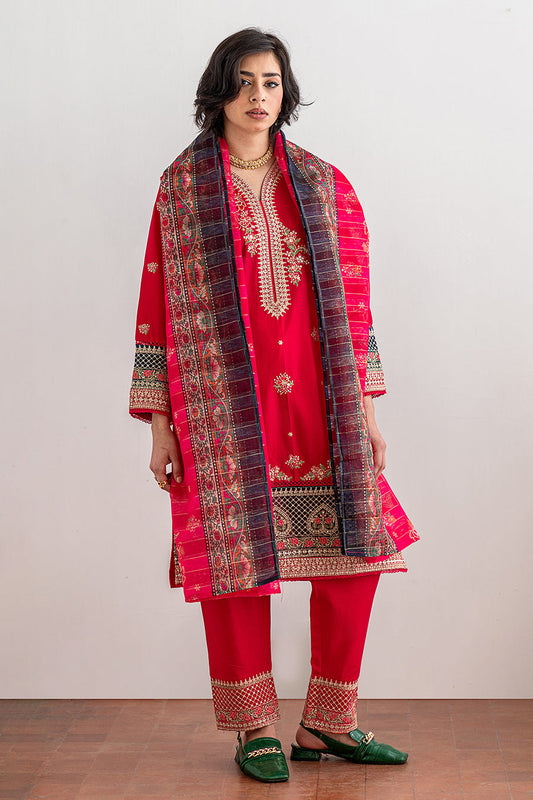3 PIECE EMBROIDERED SUIT - LUXURY PRET