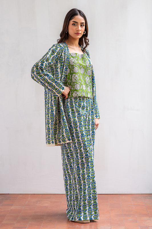 3 PIECE BLOCK PRINTED SUIT